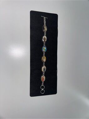 Vintage Mexico 925 sterling silver religious Charm bracelet